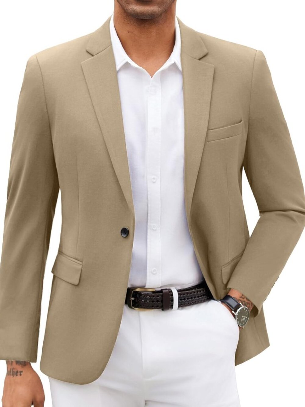 Men Blazer Jacket Lightweight Knit Sport Coats Casual Suit Jackets